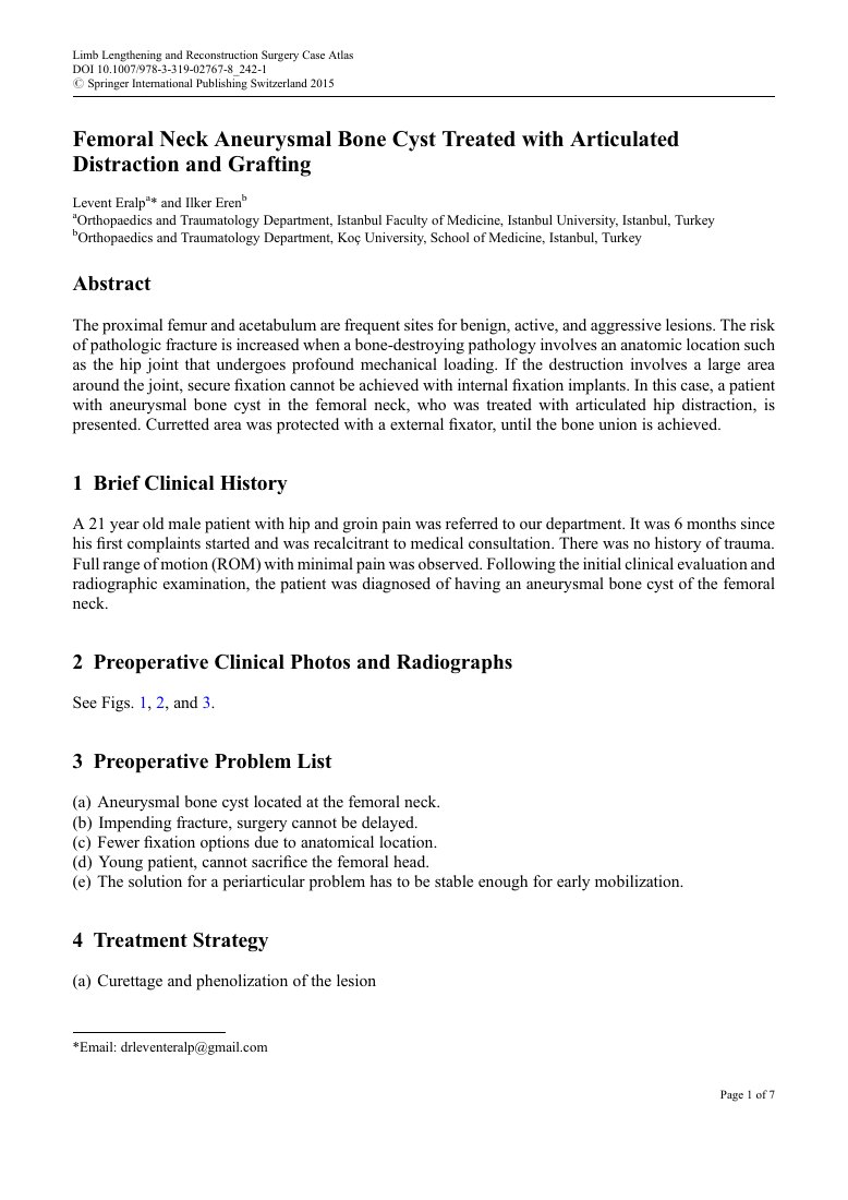 Femoral Neck Aneurysmal Bone Cyst — ilk sayfa