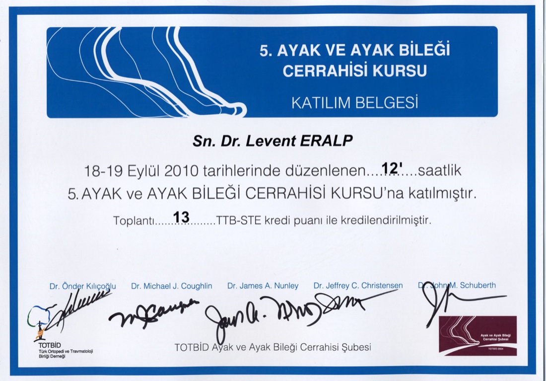 5. AYAK VE AYAKBİLEĞİ KURSU — ilk sayfa