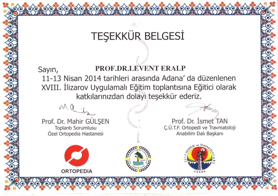 İlizarov Kursu 2014 — ilk sayfa
