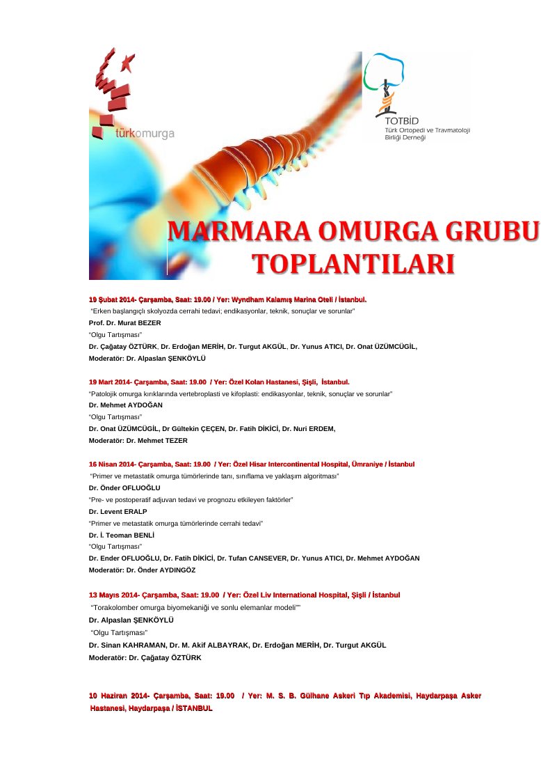 Marmara Omurga Nisan 2014 — ilk sayfa