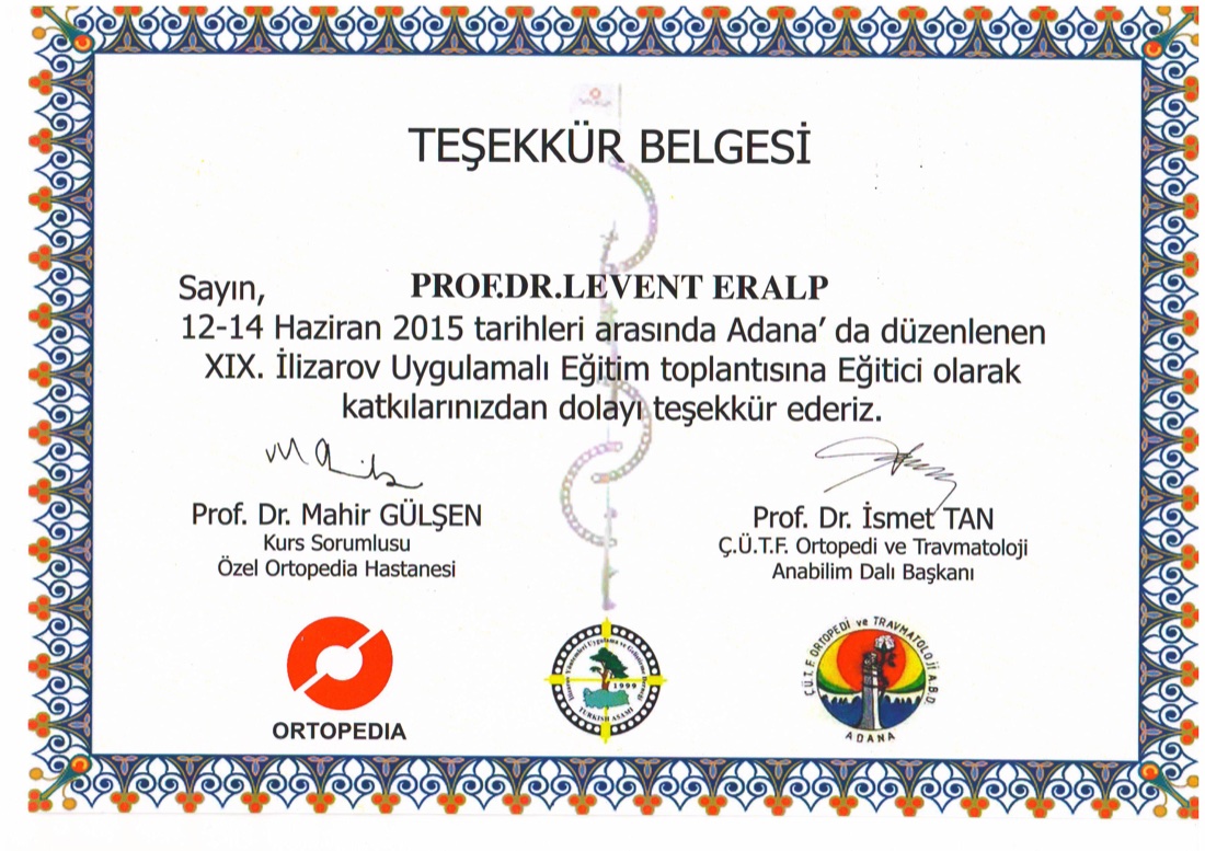 Adana İlizarov Kursu 2015 — ilk sayfa