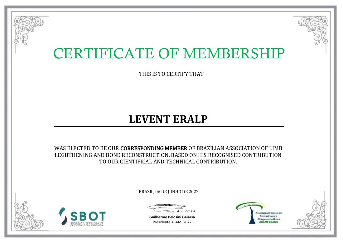 Certificate LEVENT ERALP — ilk sayfa