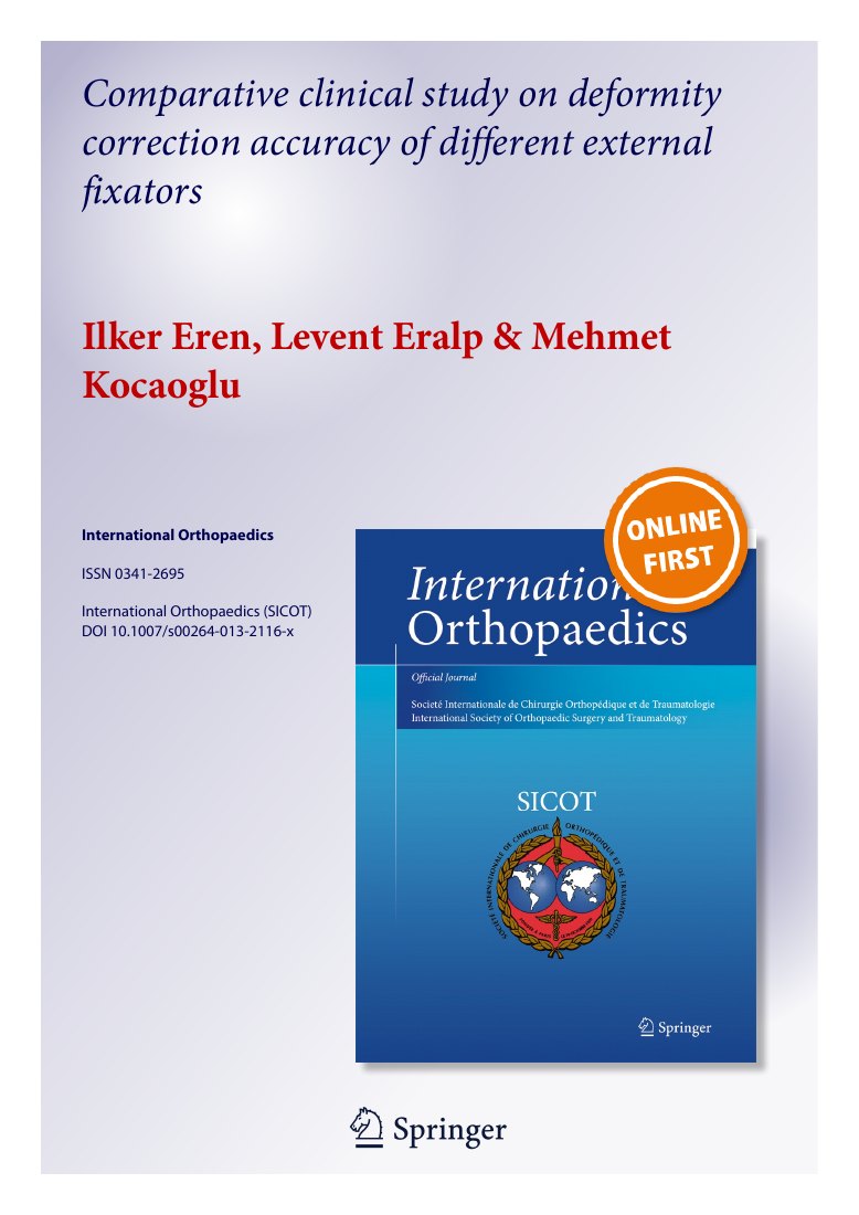 Comparative clinical study on deformity correction accuracy of different external fixators — ilk sayfa