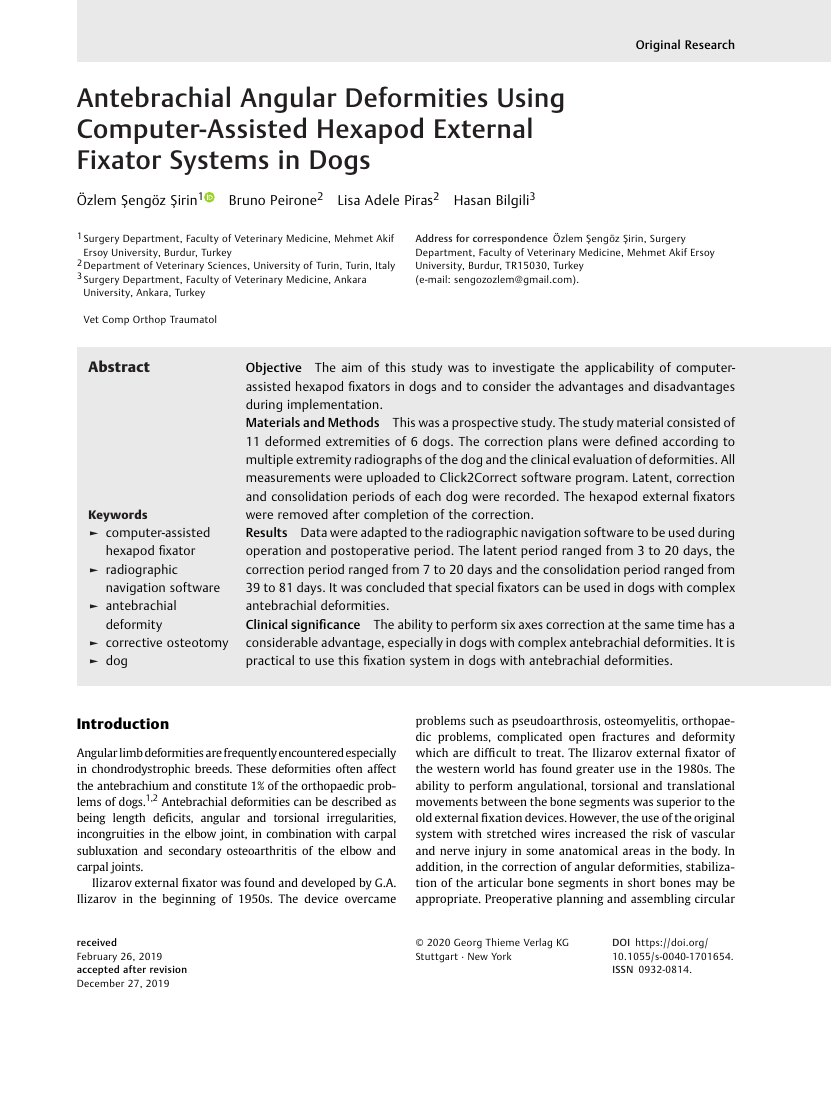 Correction of complex foot deformities using the Ilizarov external fixator — ilk sayfa